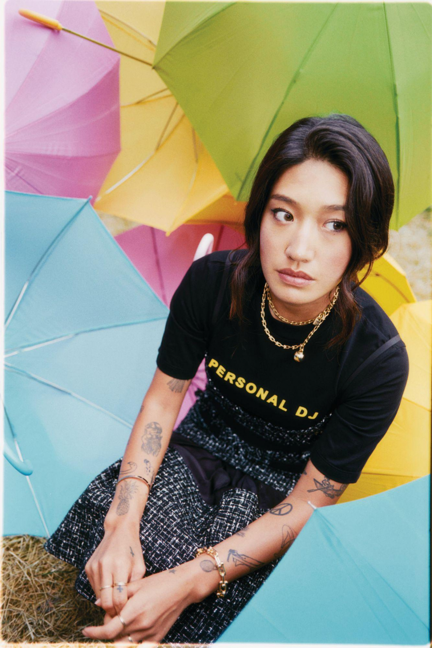 Peggy Gou appears on the cover of this month's Harper's Bazaar